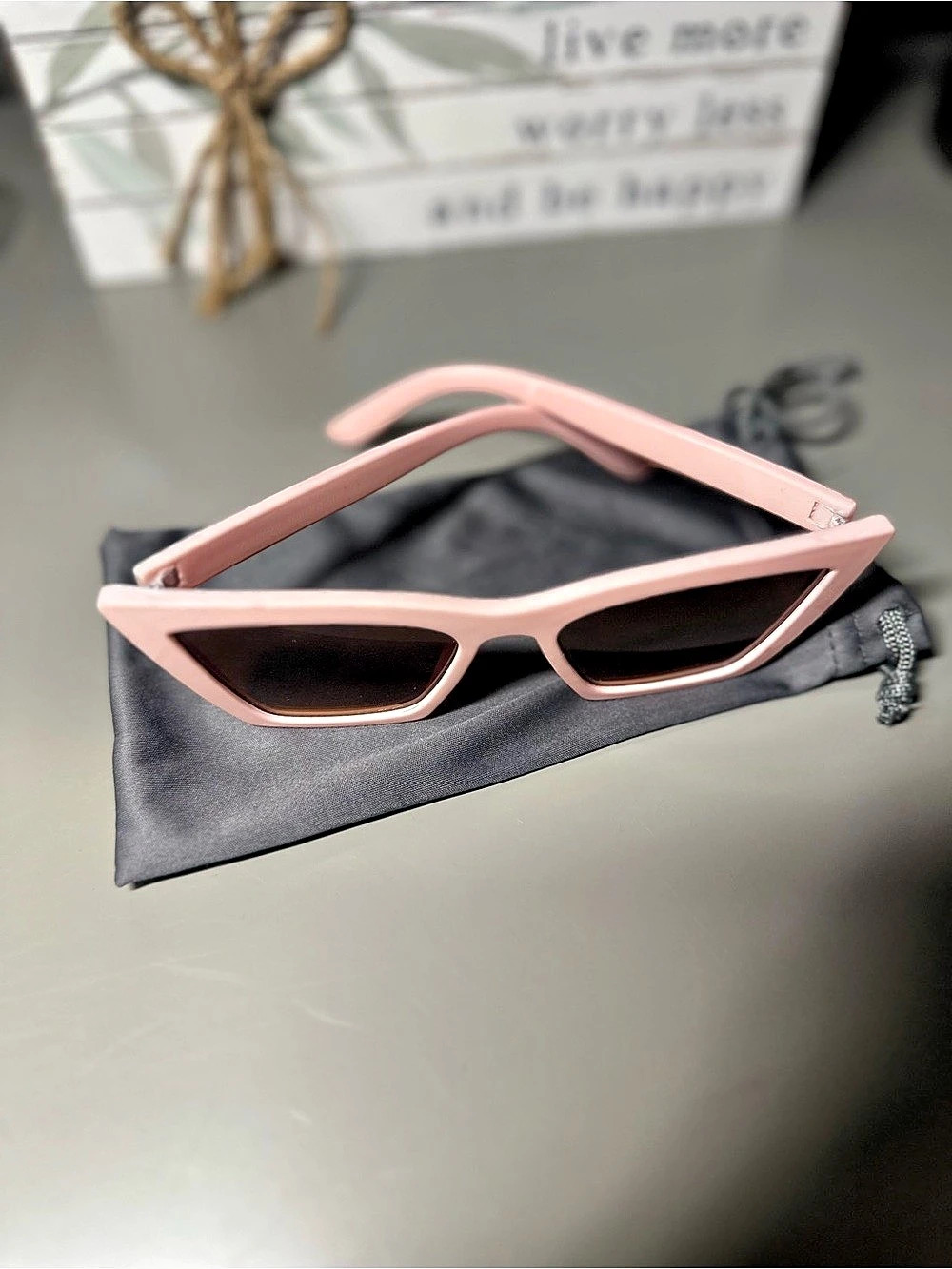 Square-Frame Sunglasses pink Like New - Picture 6 of 8